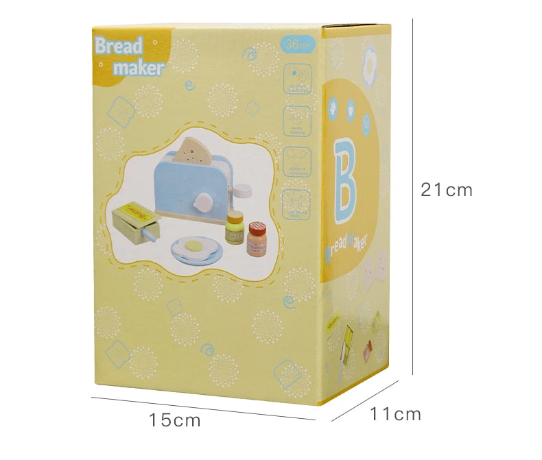 Wooden Kitchen Pretend Play Toy Simulation Wooden Toaster Machine Baby Early Learning Educational Toys Good Vibrations