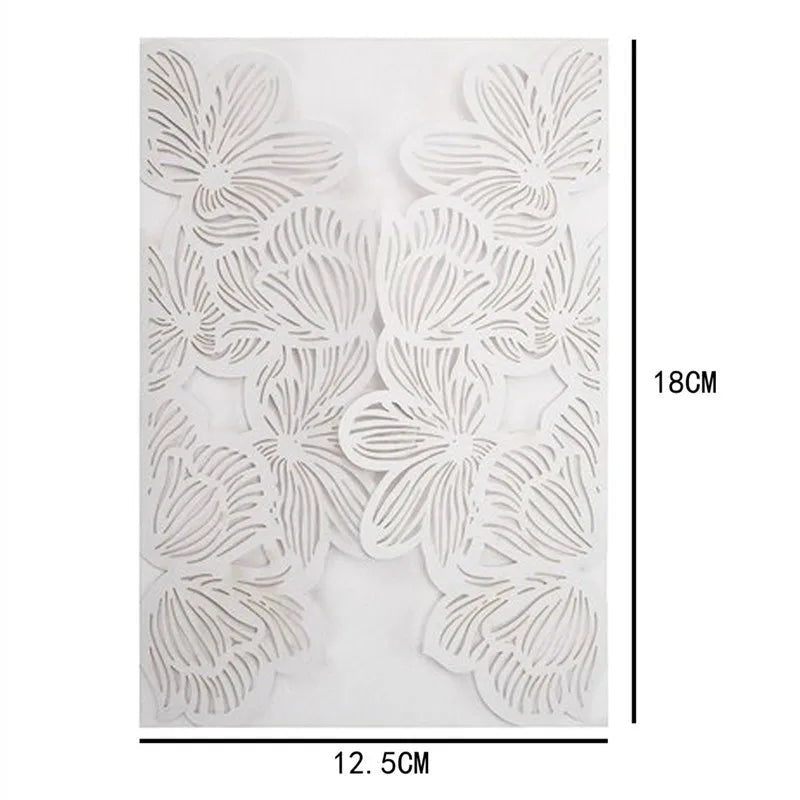 10/20pcs Flowers Wedding Invitations Card White Paper Birthday Gift Greeting Card Cover Wedding Engagement Party Decor Supplies Good Vibrations