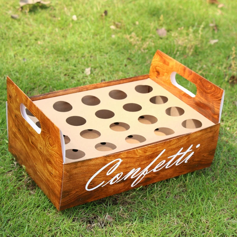 Kraft Paper Wedding Tray Confetti Cone Stand Box Tray Rustic Wedding Decoration Wedding Confetti Cones Wedding Cones Set supply Good Vibrations