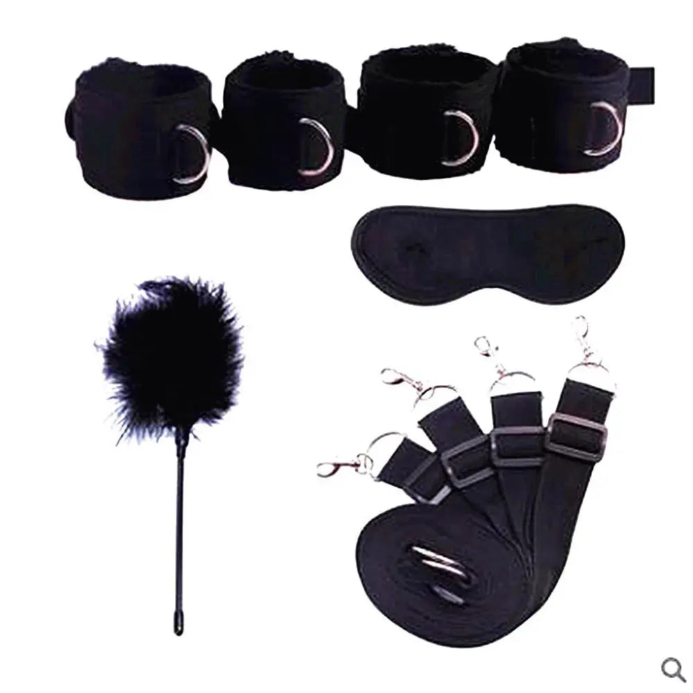 BDSM Restraint Adult Sex toys Leather Plush 5 Piece Sets Couples Training Bondage Sexual Products Sexual Games Auxiliary Supply GOOD Vibrations