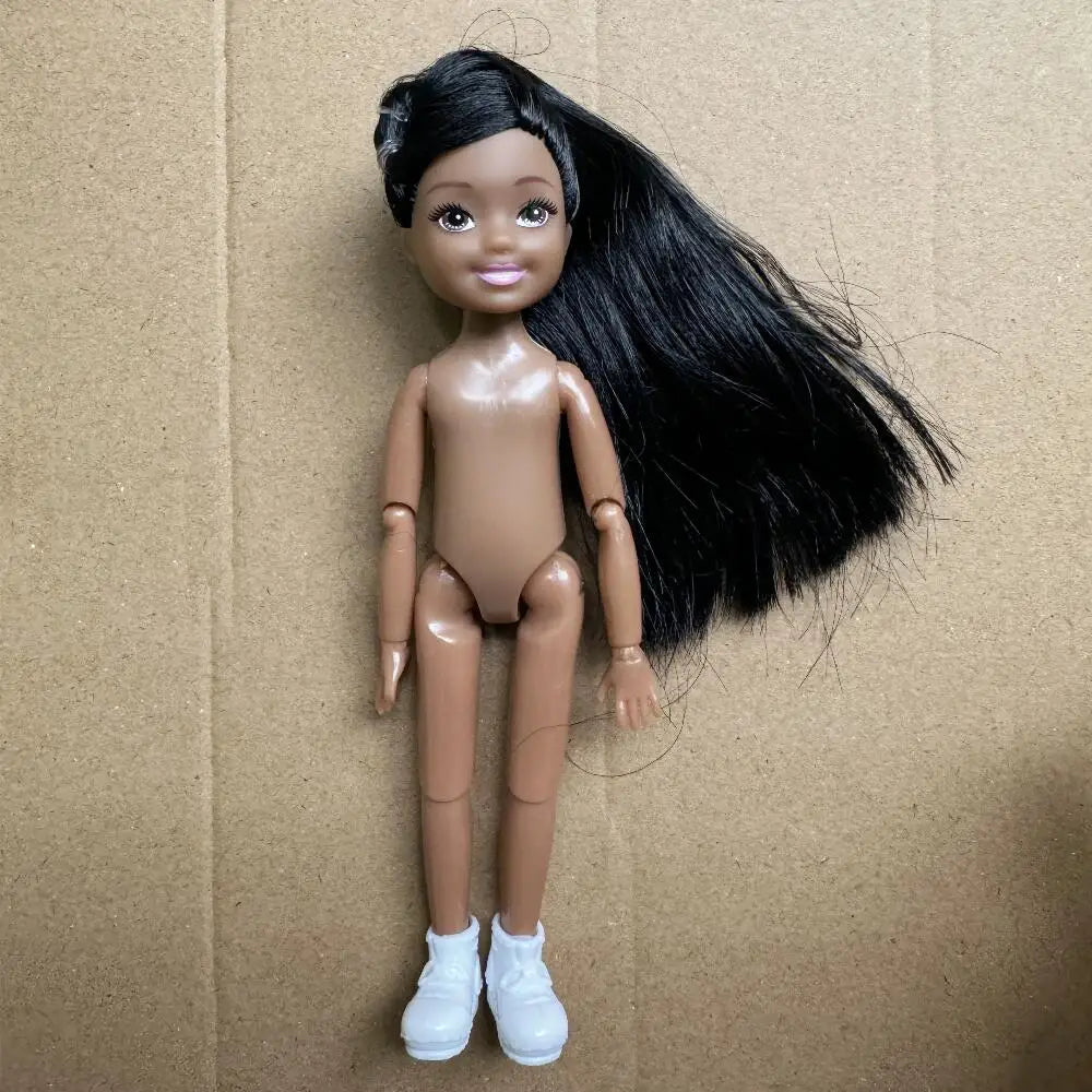 14cm Little Kelly Joints Movable 5-inch Boys Girls Dark Ordinary Skin Naked Body Reborn Bjd 1/12 Toys White Blonde Black Hair Good Vibrations