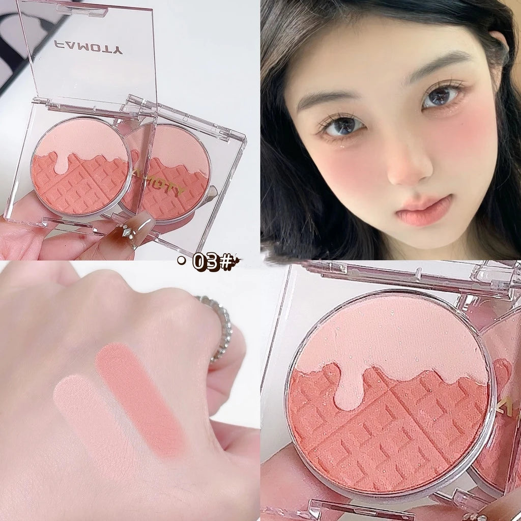 Monochrome Blush Palette, Powder Palette Multi-Colored Blush Powder Blushing Rose, Matte, Bold, Lightweight, Blends Easily Good Vibrations