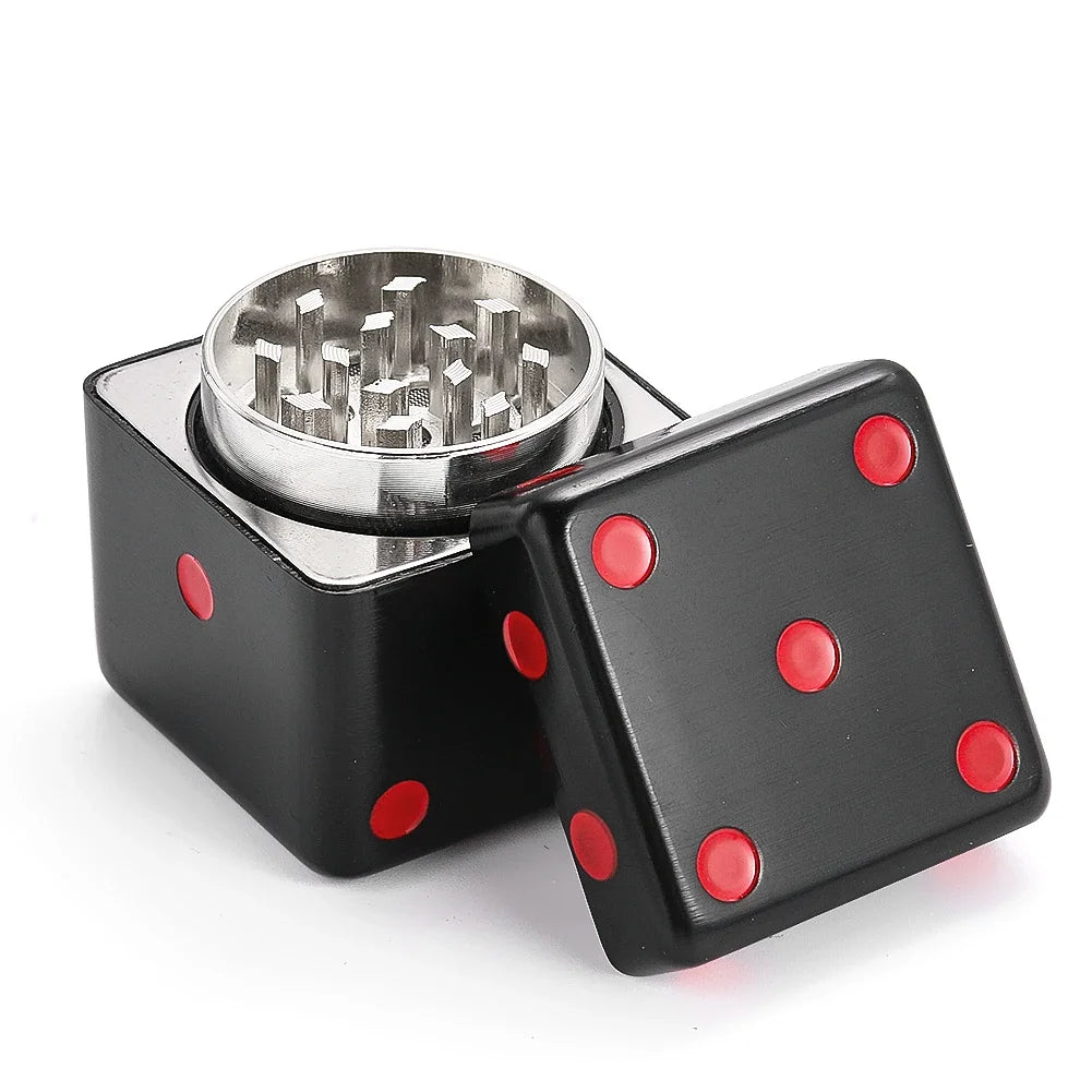 Metal Dice Herb Grinder 3-Layer Spice Mill Crusher Pepper Herbal Cutting Smoking Accessories Creative Gadgets for Outdoor Use Good Vibrations Adult Super Store