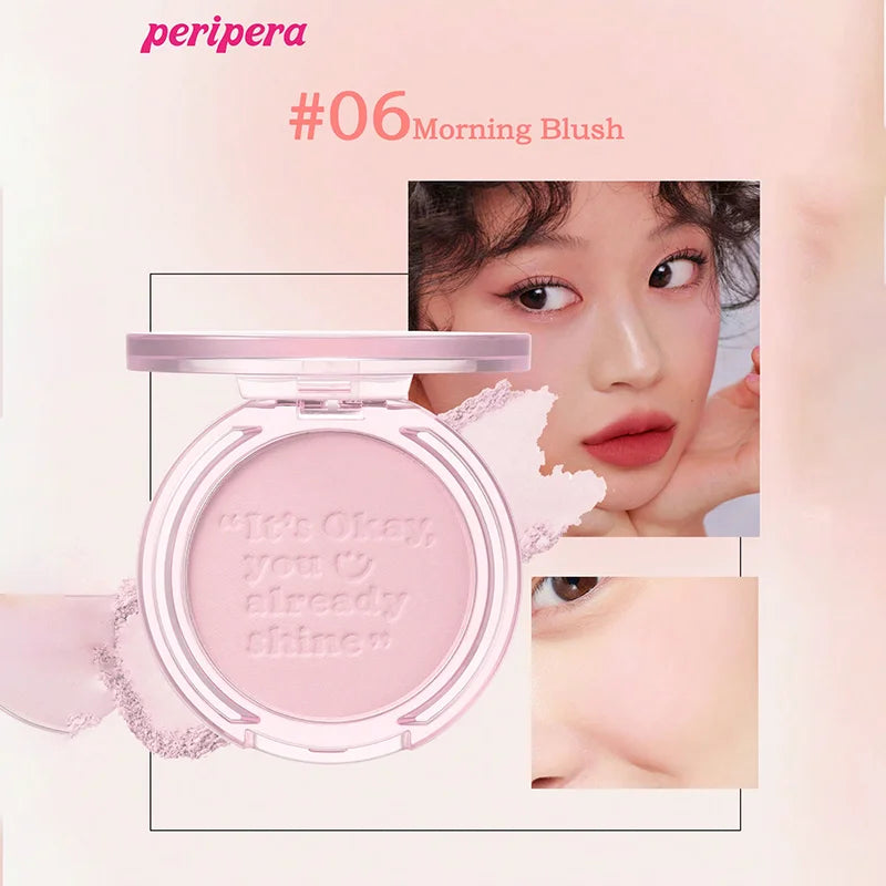 Single Color Blush Palette, Matte Fine Powder Cheek Blush, Non-Cakey, Long-Lasting, Nude Makeup, K-Beauty Cosmetic Good Vibrations