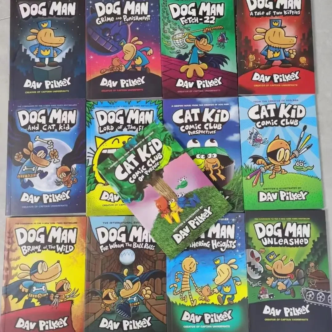 15Books Dog Man Detective Dog's Adventures Volumes 1-15 Hardcover New Edition Set Picture Book Comic Click-to-Read Version Good Vibrations