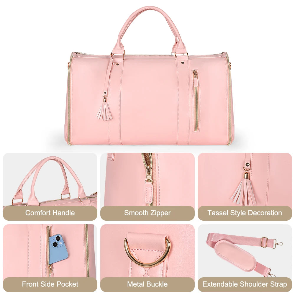 Buylor Foldable Suitbag Waterproof Clothes Totes Large Capacity Travel Duffle Bags Women's Handbag Outdoor Fitness Bags Gym Bag Good Vibrations