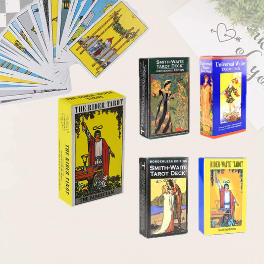 Art Nouveau Rider Waite Tarot Cards Deck Set for Beginners Prophecy Divination Deck Family Party Board Fate Card for Beginners Good Vibrations