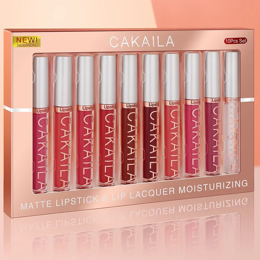 10/6 PCS Lipstick Set Matte Nude Liquid Lip Stain Makeup for women Non stick Cup Lip Gloss Waterproof Long lasting Cosmetics Good Vibrations