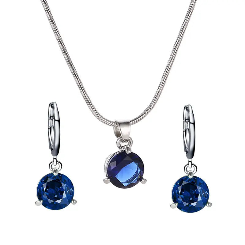 Chic Melody Pendant Necklace & Earrings Set - Glittering Zircon Crystal Jewelry for Women Good Vibrations