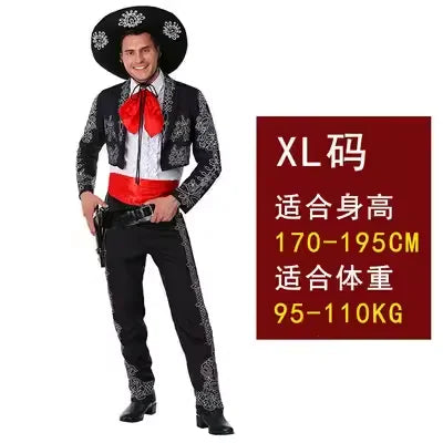 Men's Halloween American Western Heroic Character Mexican Ethnic Cospaly Costume Good Vibrations