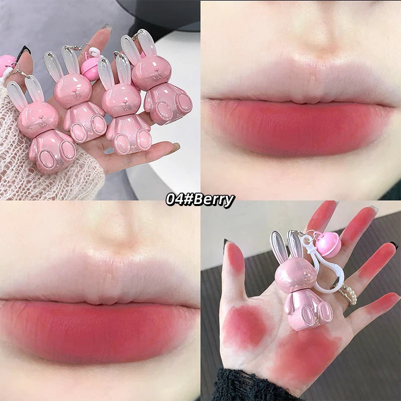 Gege Bear Pink Rabbit Velvet Matte Lip Cream Black Rabbit Water light lip glaze matte mirror pendant lipstick lip gloss Good Vibrations