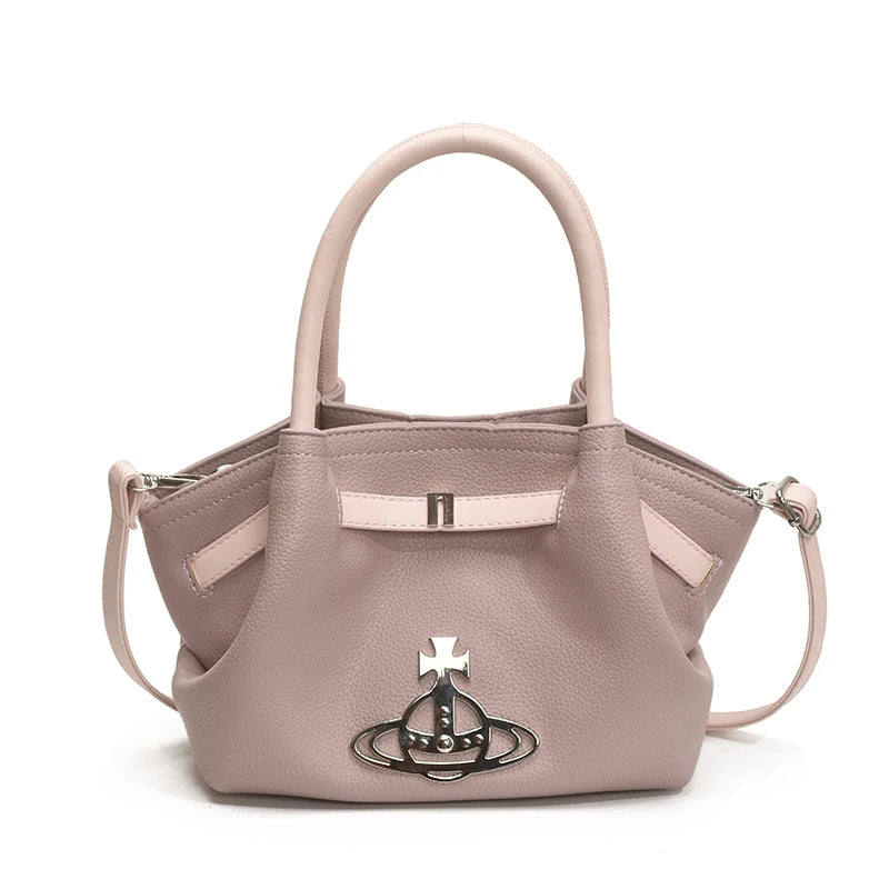 Classic Designer Paris Fashion Tote Messenger Purse Shopper Bag Elegant Leather Solid Color Commuter Good Vibrations