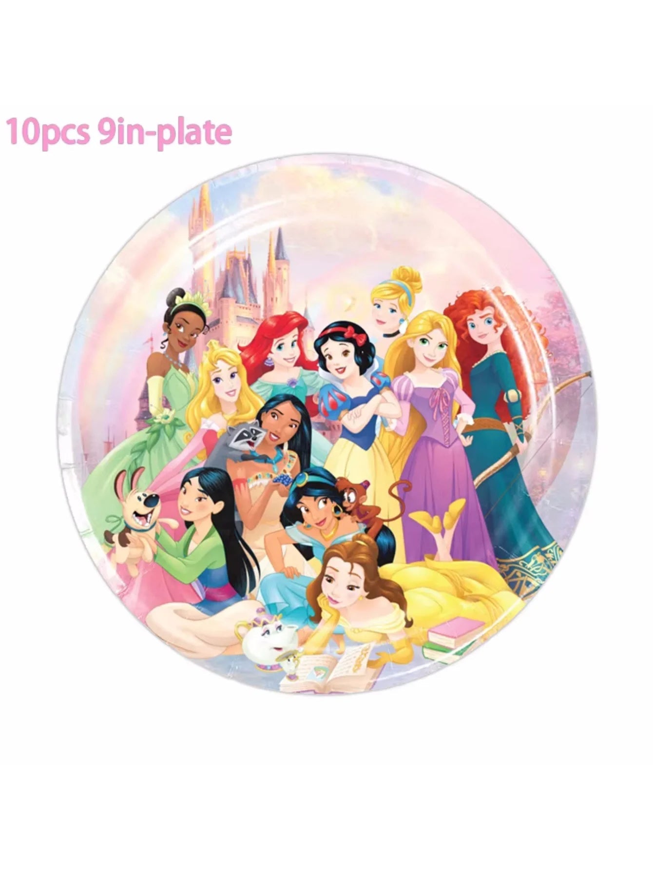 1/10/20pcs Princess Birthday Party Supplies Decor for Woman Princess Birthday Plates Paper Cups Princess Tablecloth Party Good Vibrations