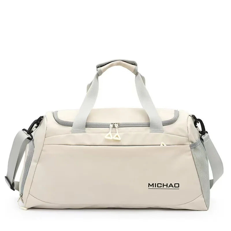 Multi Functional Sports Duffle Bag Large Capacity Gym Yoga Travel Bag for Fitness Workout Weekend Trips Good Vibrations