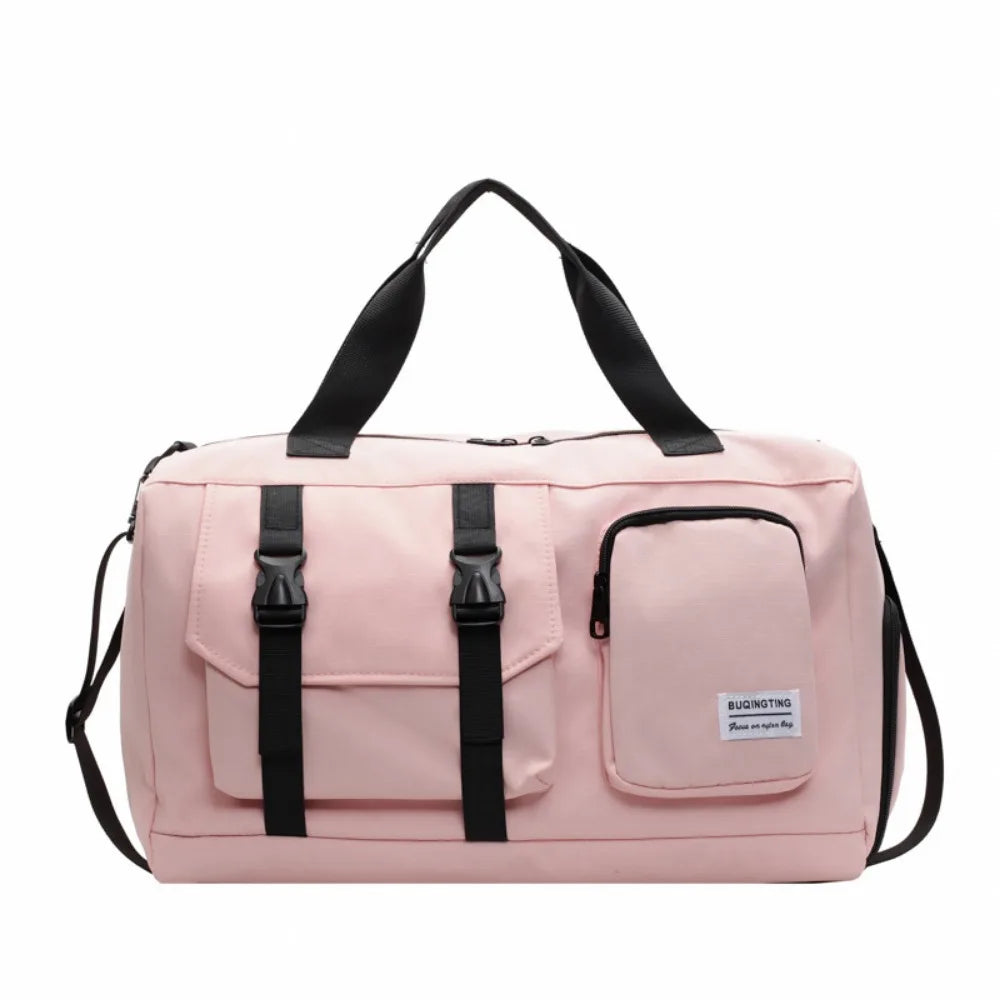 Oxford Fitness Duffel Bag Single Shoulder Lightweight Travel Luggage Bag Waterproof Large Capacity Weekender Bag Sports Good Vibrations