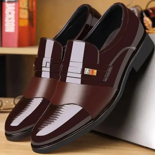 New men's formal leather Shoes Casual business non slip footwear Fashion minimalist work shoes Comfortable male flat Zapatillas Good Vibrations