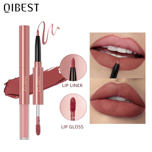 2 In 1 Double-end Lipgloss Lipliner Moisturizing Lipgloss Waterproof Long Lasting Matte Lip Liner Pen Makeup Lipliner 6 Colors Good Vibrations