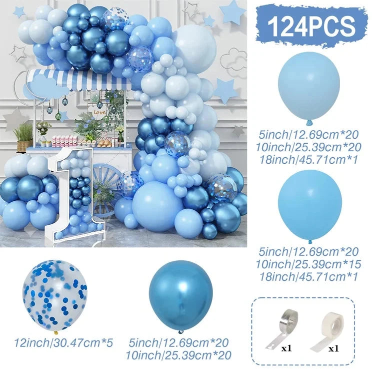 Blue Balloon Garland Arch Kit Macaron Light Blue Balloon Wedding Boy Baby Shower Ocean Birthday Party Decoration Kids Ballons Good Vibrations