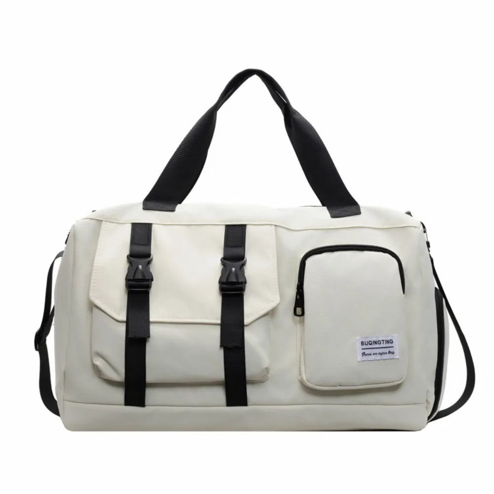 Oxford Fitness Duffel Bag Single Shoulder Lightweight Travel Luggage Bag Waterproof Large Capacity Weekender Bag Sports Good Vibrations
