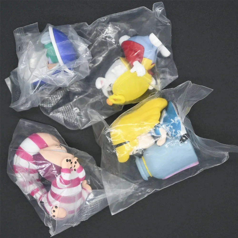 4Pcs/Set Cartoon Anime Figures Alice Cheshire Cat White Rabbit Pvc Action Figure Model Dolls Toys For Children Christmas Gift Good Vibrations Adult Super Store