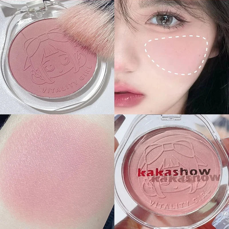 Dual gradient blush highlights natural nude makeup brightening cheeks purple blue female niche brand 2023 new Good Vibrations