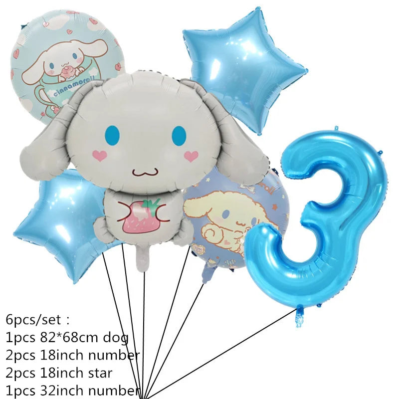 Cinnamorolls Birthday Party Decoration Tableware Set Balloons Cup Plate Banner for Kids Party Favors Baby Shower Supplies Good Vibrations