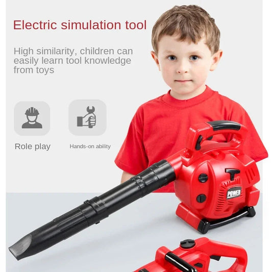 Children Electric Toolbox Pretend Play Toys Baby Simulation Tools Repair Lawn Mower Saw Hair Dryer Toy Maintenance Tool for kid Good Vibrations