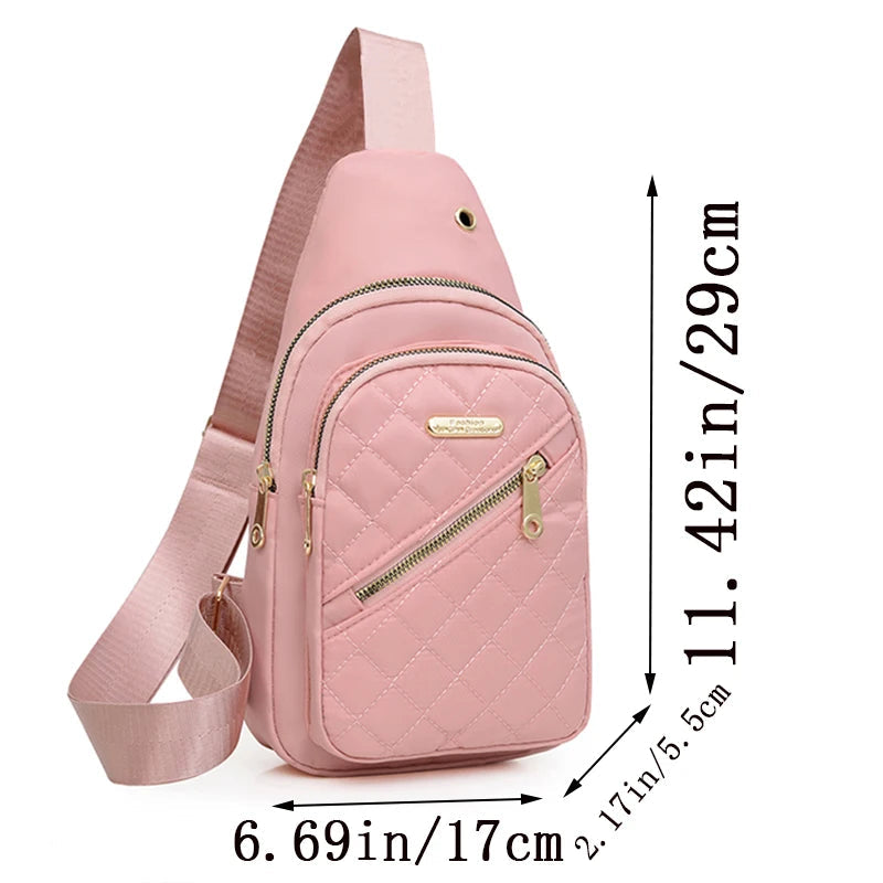 Neutral style backpack for men and women, with multiple color slanted fabric and nylon material. Suitable for travel. Good Vibrations