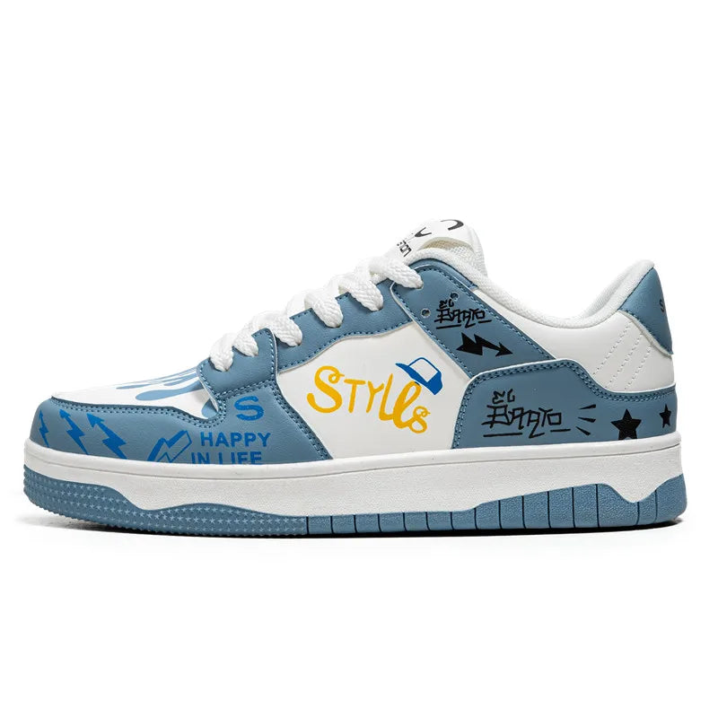 Shoes For Men Tennis Bread Hip-Hop Punk Skateboard Shoes Fashion Male Sneakers Couple Outdoor Sport Casual Shoes Good Vibrations