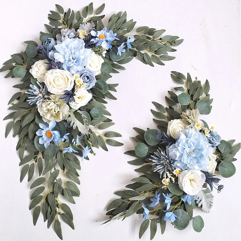 Yannew Burnt Orange Rustic Wedding Arch Flowers White Swag Drape Kit for Wedding Ceremony Reception Backdrop Floral Decoration Good Vibrations