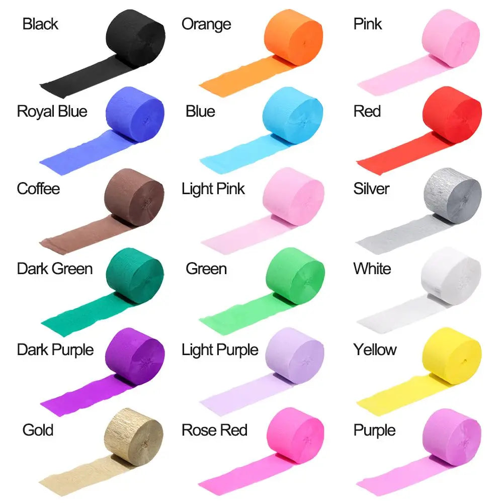1 Roll DIY Party Supplies Baby Shower Decoration Garland Photography Backdrops DIY Paper Crepe Paper Streamers Wedding Decor Good Vibrations