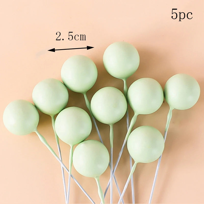 Suit Gold Palm Leaf Paper Fan Happy Birthday Cake Topper Metal Ball Flower Baby Shower Party Cupcake Decor Wedding Cake Toppers Good Vibrations