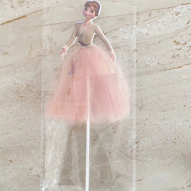1pcs/lot Tangled Snow White Jasmine Princess Theme Birthday Party Girls Favor Decorate Tiana Beauty Beast Design Cupcake Toppers Good Vibrations