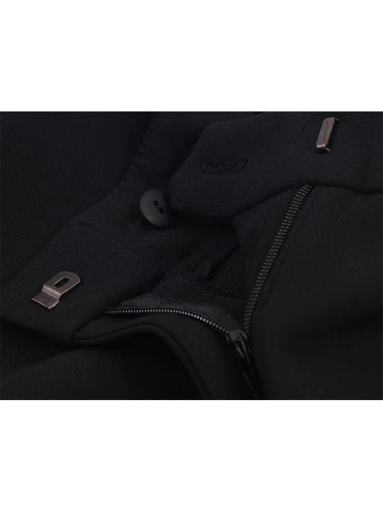 Women Pant 2 Pieces Set V-neck Buckle Decoration Blazer Coat High Waist Pants Female Chic New Office Ladies Fashion Outfits Good Vibrations