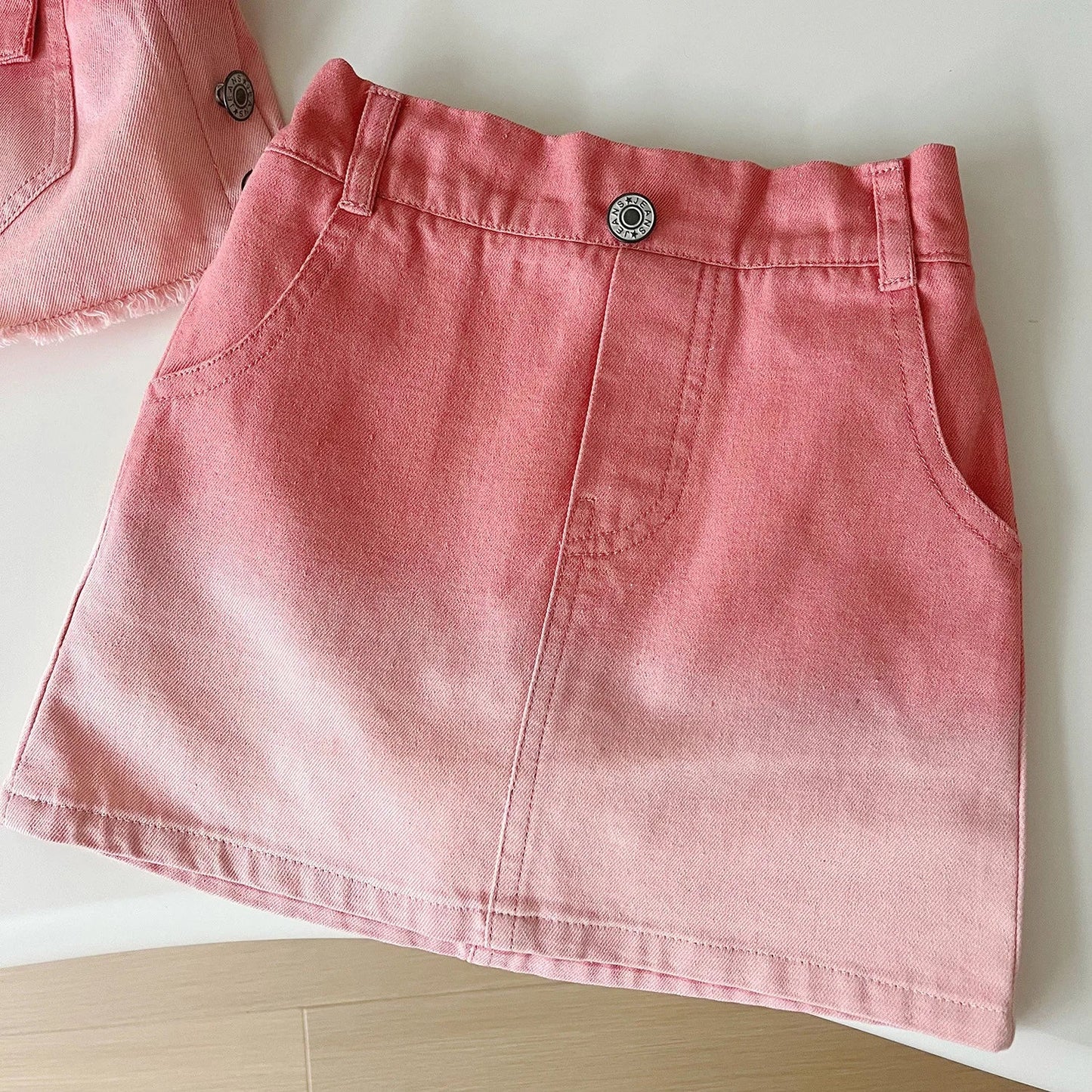 Children's Clothing Sets Denim Halter + Sleeveless T-shirt + Skirt 3pcs Girl Clothes Kids Boutique Clothes for 2 To 7 Years Good Vibrations