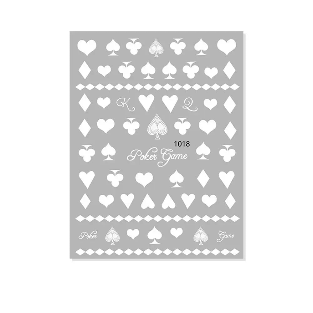 Waterproof Adhesive Decals Interesting Manicure Poker Nail Art Sticker Playing Cards Design DIY Nail Decoration Good Vibrations