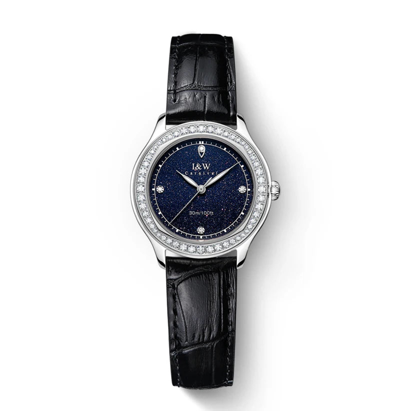 Relogio Feminino IW Fashion Diamonds Watches for Woman Sapphire Leather Luminous Waterproof Switzerland Made Quartz Watches 2025 Good Vibrations