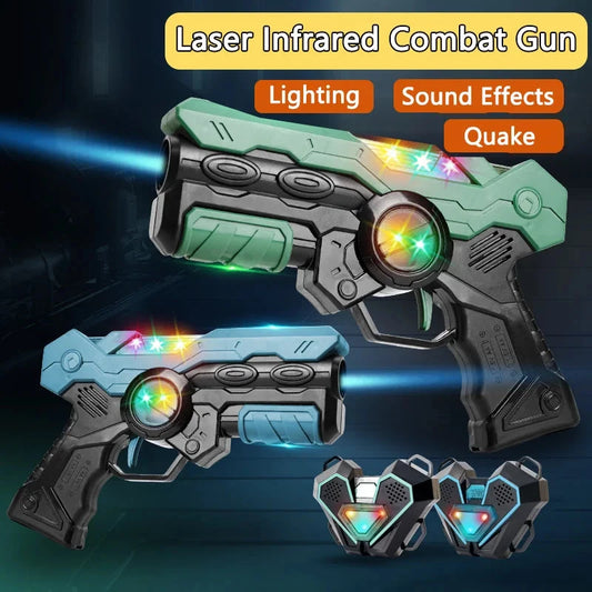 Infrared Toy Guns Play Set kids Laser Tag Battle Game Laser Strike Electric gun Weapon Pistol For Boys Children Indoor Outdoor Good Vibrations