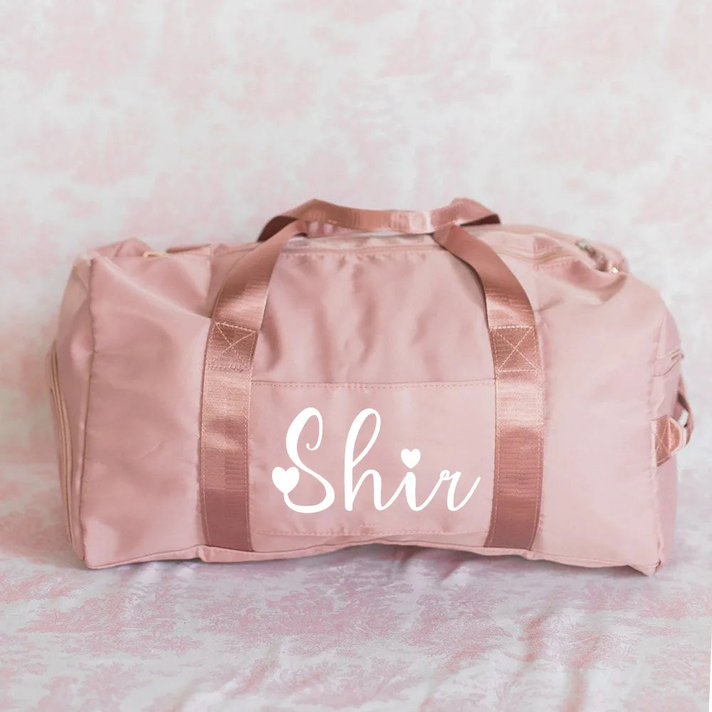 Personalized Duffle Bag with Name Birthday Gift for Her Wedding Gift for Bridal Party Gifts Large Weekender/Gym Bags Good Vibrations