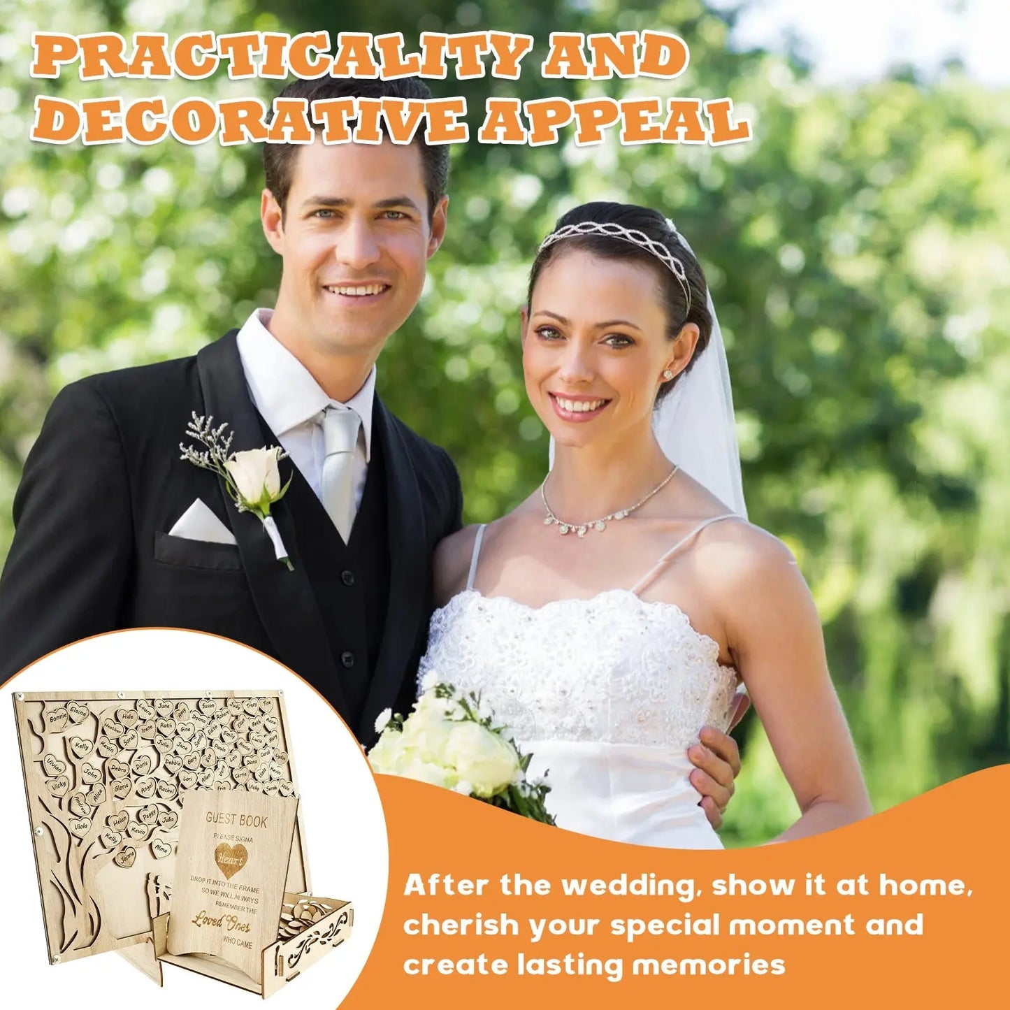 Wedding Guests Message Board Personalized Guest Book Guest's Name Card for Birthday Wedding Party Baby Shower Guest Book Frame Good Vibrations