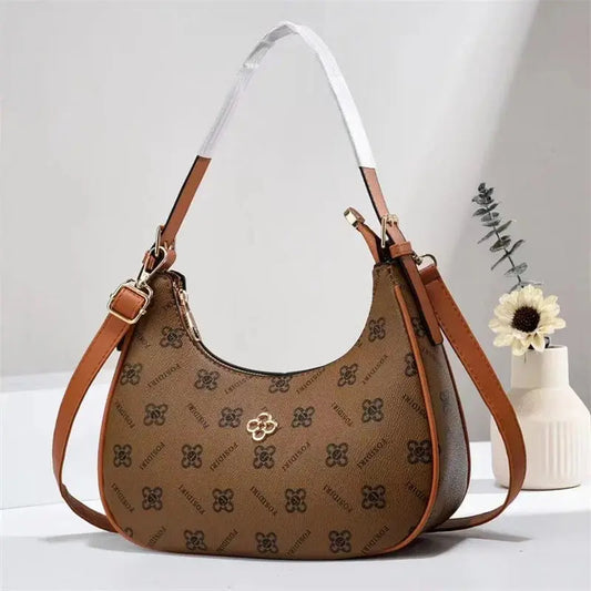 Elegant Leather Crossbody Messenger Bag - Unique Solid Color Commuter Purse with Retro Parisian Designer Details Good Vibrations