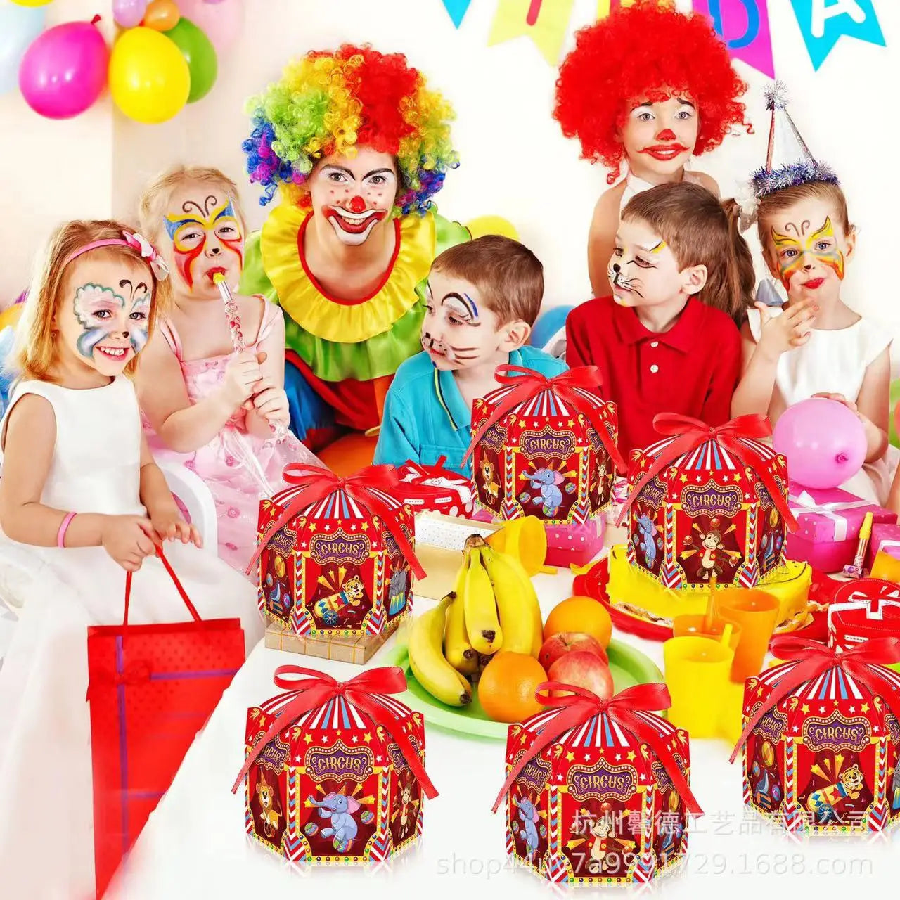 4/24Pcs Carnival Circus Theme Party DIY Candy Box For Kids Birthday Party Baby Shower Decoration Candy Gift Box Supplies Good Vibrations