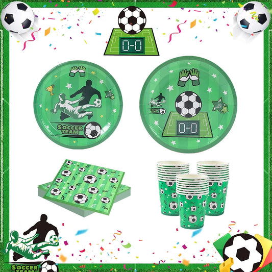 Football Party Disposable Tableware Boys Kids 1st Birthday Party Decorations Sports Soccer Theme Birthday Party Supplies Decor Good Vibrations