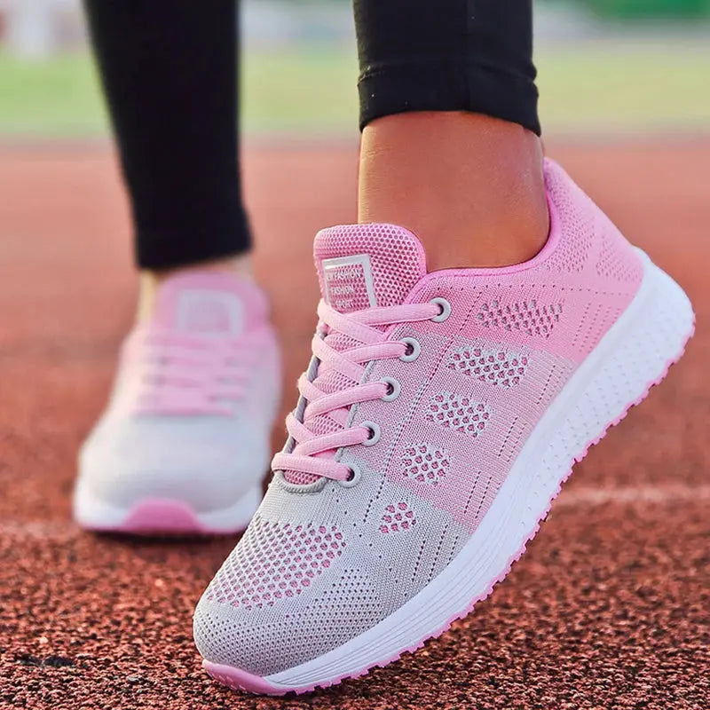 Sneaker Woman Shoes Fashion Lace Up Sneakers For Woman Non-Slip Women's Sports Shoes Trainers Women's Vulcanize Shoes Footwear Good Vibrations