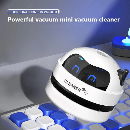 Desktop Vacuum Cleaner with Nozzle & Cleaning Brush USB Charging Mini Desk Dust Vaccum Cleaner Good Gift For Kid Student Ofiice Good Vibrations