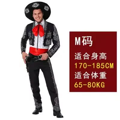 Men's Halloween American Western Heroic Character Mexican Ethnic Cospaly Costume Good Vibrations