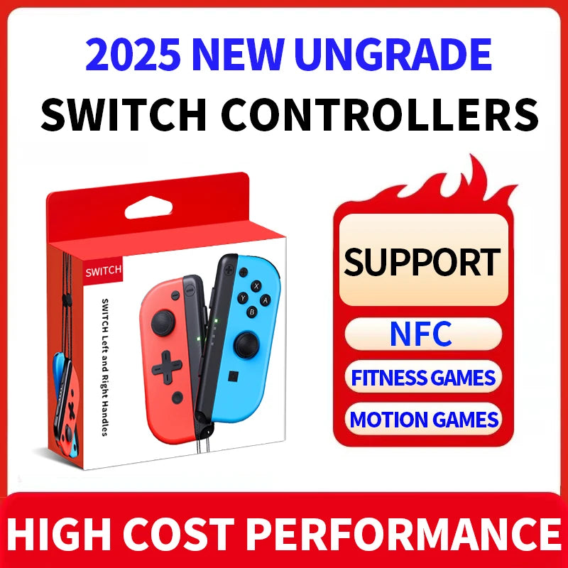 Wireless Switch Joypads, Switch Controller Compatible with Switch/OLED/Lite,Joy Pads for Switch Support NFC FITNESS RING Good Vibrations