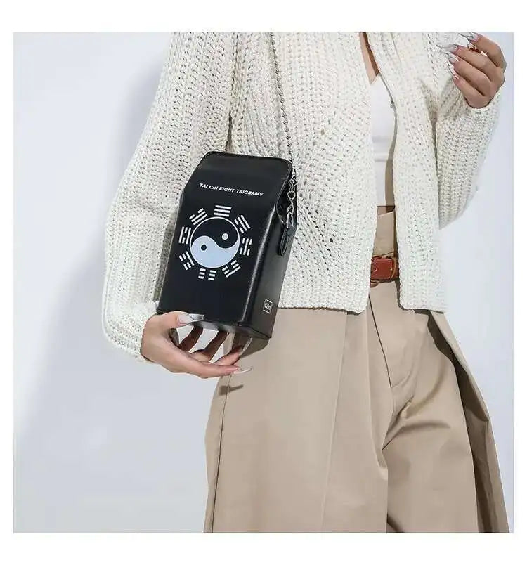 Printed Graffiti Small Square Bag Fashion Cool Crossbody Bag Funny Box Shoulder Bag For Girls Good Vibrations