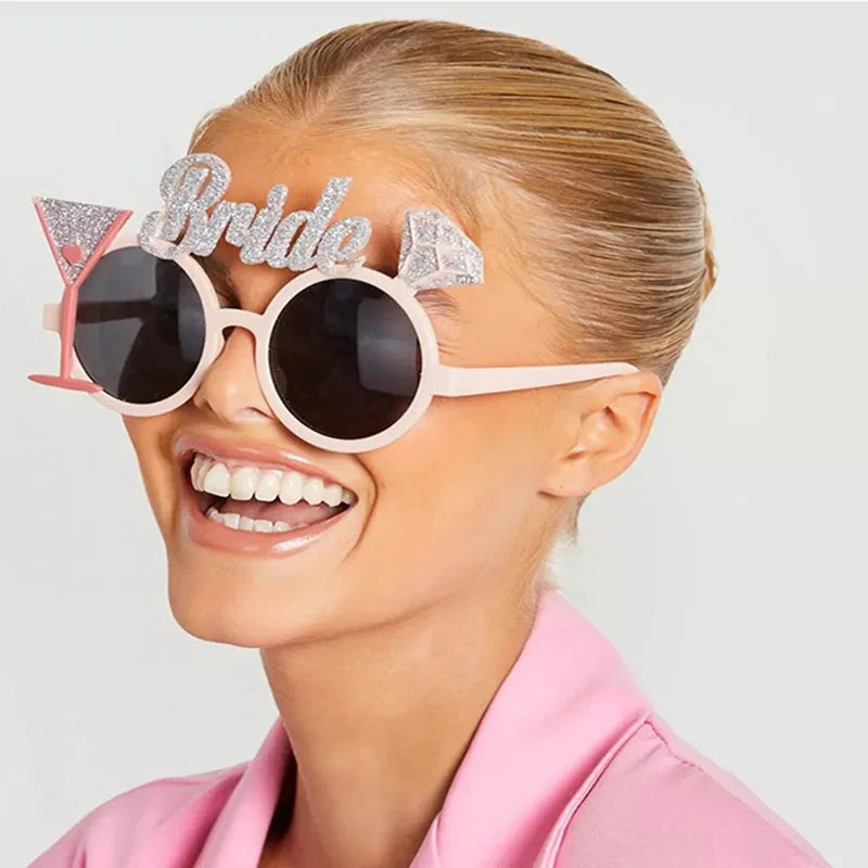 Bride Groom Funny Glasses Bachelorette Party Eyeglasses Photo Props Wedding party Decoration Bridal Shower favors wedding supply Good Vibrations