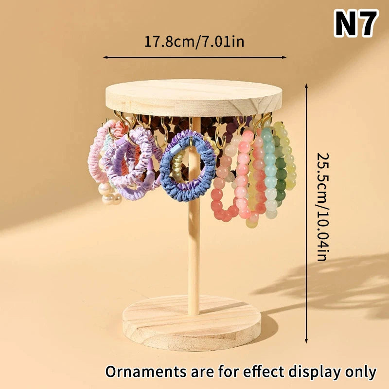 Necklace Holder Organizer Jewelry Tree Stand With 12/18 Metal Hooks Wooden Necklace Display Tower For Home Or Show Selling Use Good Vibrations